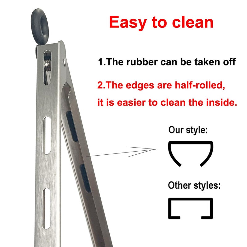 Lyxa SR Set of 9-inch and 12-inch Stainless Steel Kitchen Tongs with Locking, Metal Cooking Tongs with Non-Slip Grip,Perfect for Grilling, Barbecue (BBQ) and More (9" & 12") - Image 3